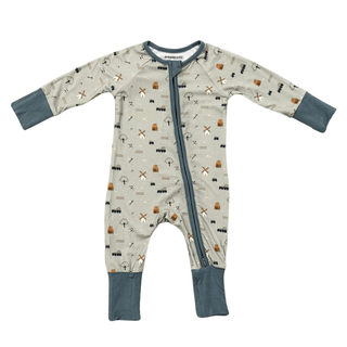 Baby Sprouts - Baby Sprouts Long Sleeve Zip Romper Farm - Classy Rascals Boutique