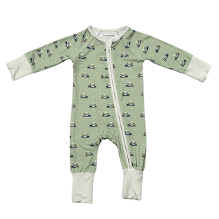 Baby Sprouts - Baby Sprouts Long Sleeve Zip Romper Golf Cart - Classy Rascals Boutique