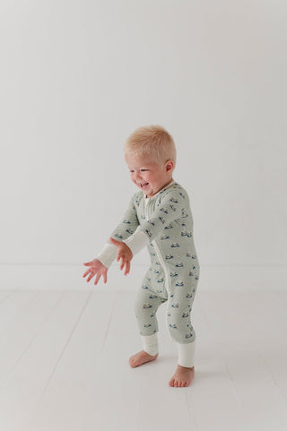 Baby Sprouts - Baby Sprouts Long Sleeve Zip Romper Golf Cart - Classy Rascals Boutique