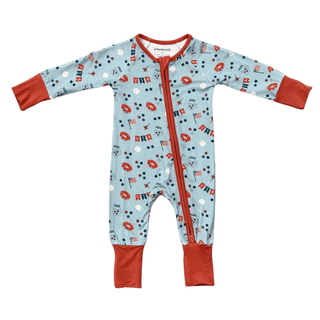 Baby Sprouts - Baby Sprouts Long Sleeve Zip Romper Summer USA - Classy Rascals Boutique