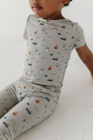 Baby Sprouts - Baby Sprouts Short Sleeve Lounge Set Farm - Classy Rascals Boutique