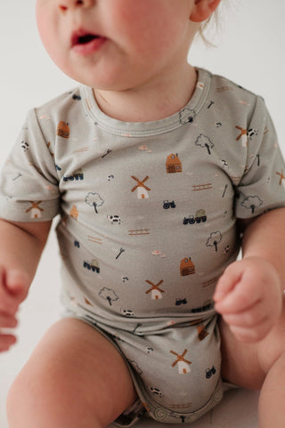 Baby Sprouts - Baby Sprouts Tee Romper Farm - Classy Rascals Boutique