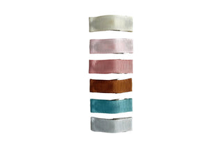 Baby Wisp - Baby Wisp - 6 Small Snap Ribbon Hair Clips - Calm Wave - Classy Rascals Boutique