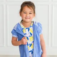 RuffleButts - Terry Full-Zip Cover-Up Periwinkle Blue