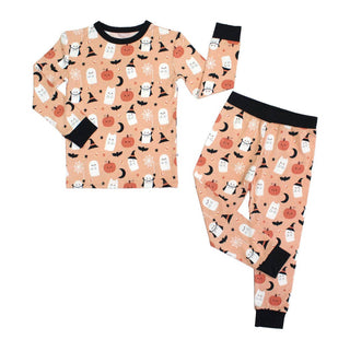 Emerson and Friends - Boo-Tastic Glow-in-the-Dark Halloween Two-Piece Bamboo Long Sleeve Kids Pajama Pants Set