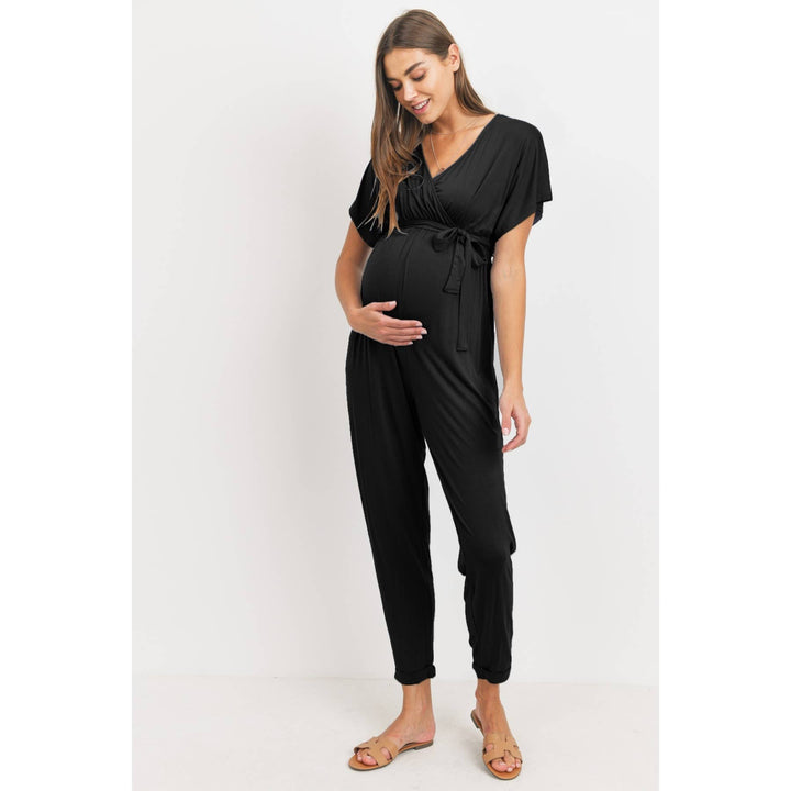 Hello Miz - Dolman Sleeve Nursing Tapered Jumpsuit