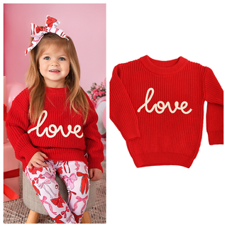 Gigi and Max - Love Red SWEATER Valentines Baby Toddler Kids Clothing Top