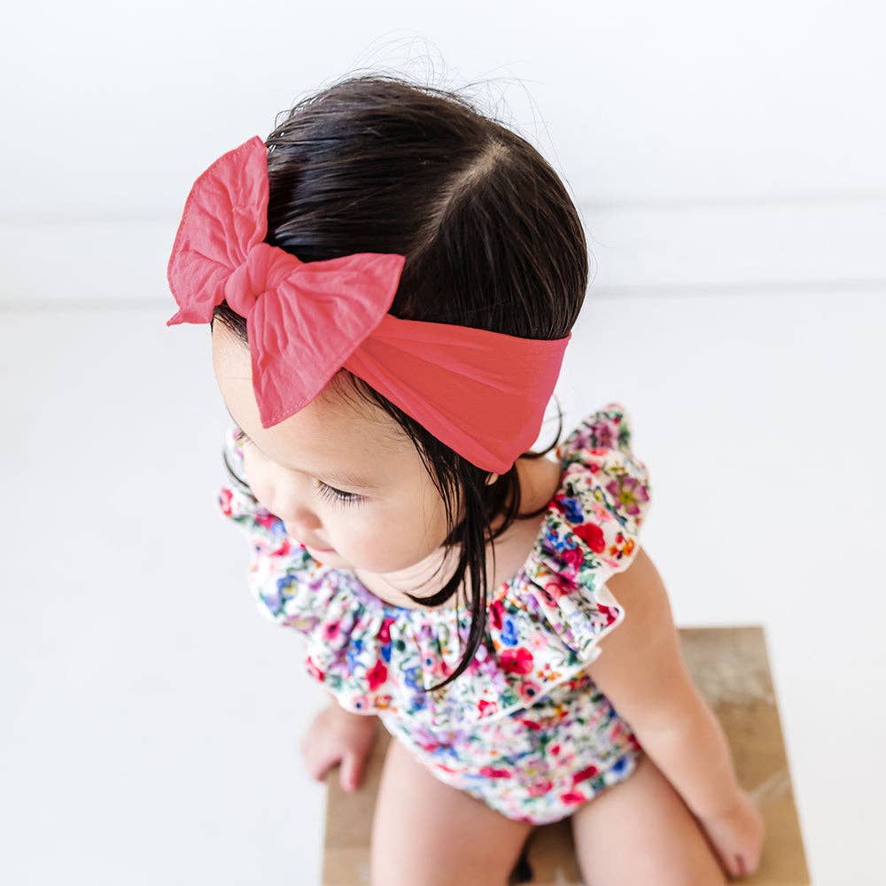 Baby Bling Bows - THE KNOT Soft nylon headband: hot pink