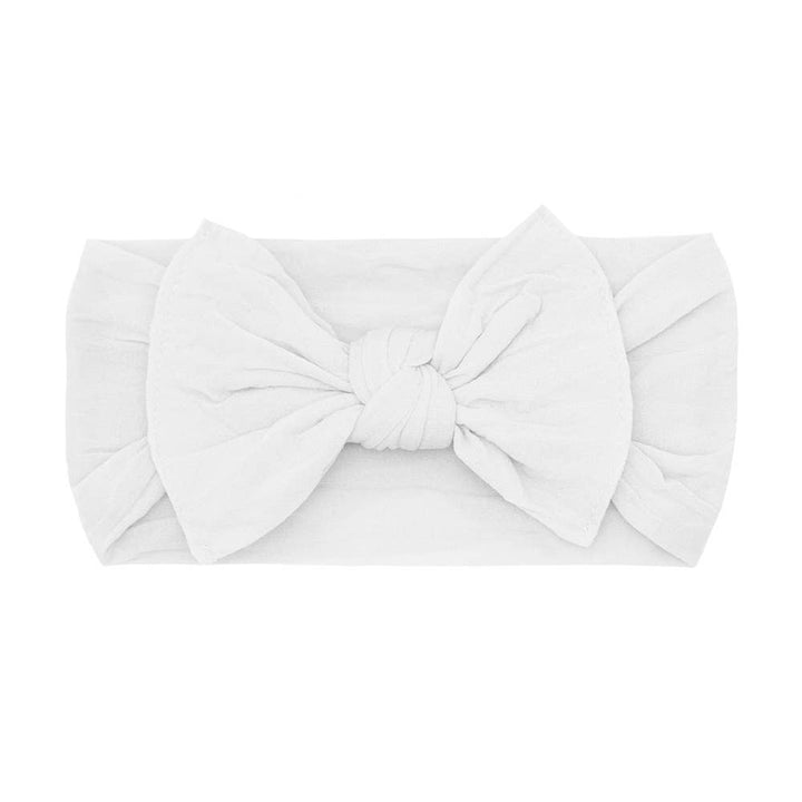 Baby Bling Bows - THE KNOT Soft nylon headband: white