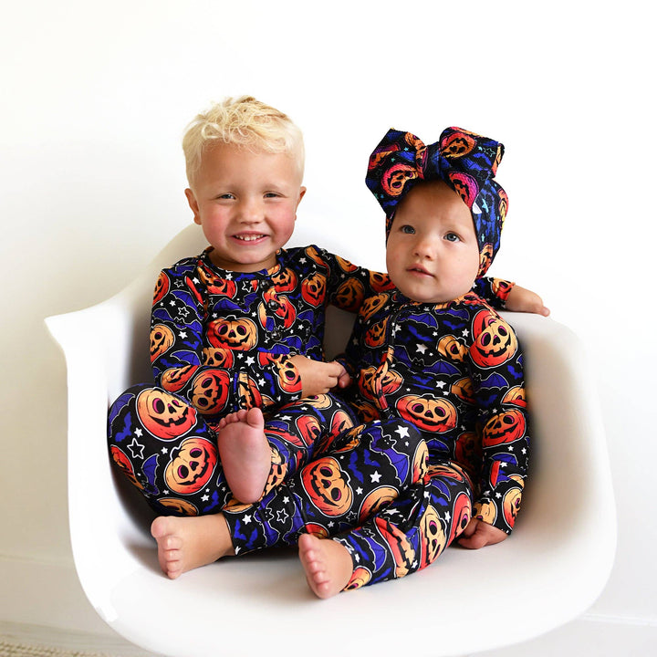 Gigi and Max - Edward Zip Bamboo Glow in the Dark Sleepies Little Halloween