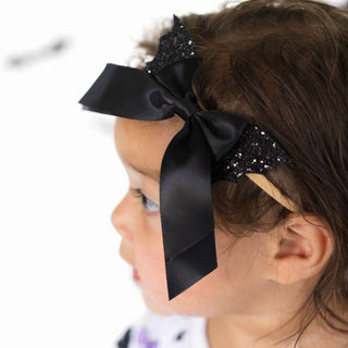 Sweet Wink - Glitter Bat Halloween Coquette Bow Baby Headband - Hair Bows