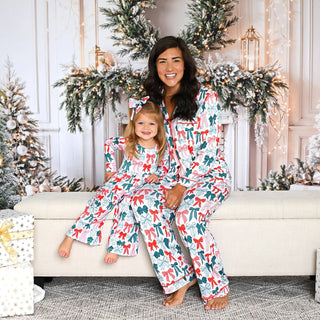 Gigi and Max - Belle Bows WOMENS TWO PIECE Christmas Adult Pajamas Bamboo