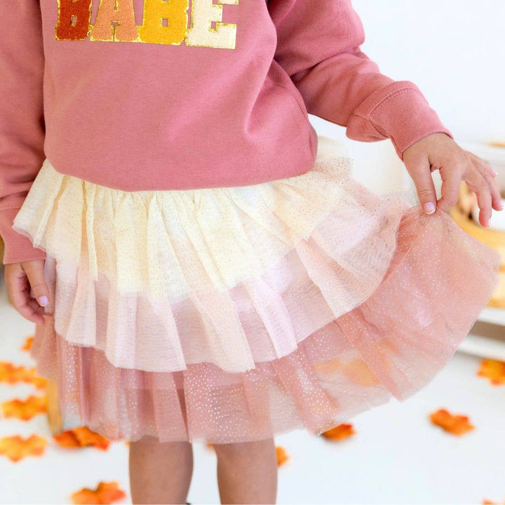 Sweet Wink - Boho Blush Petal Tutu - Dress Up Skirt - Kids Fall Tutu