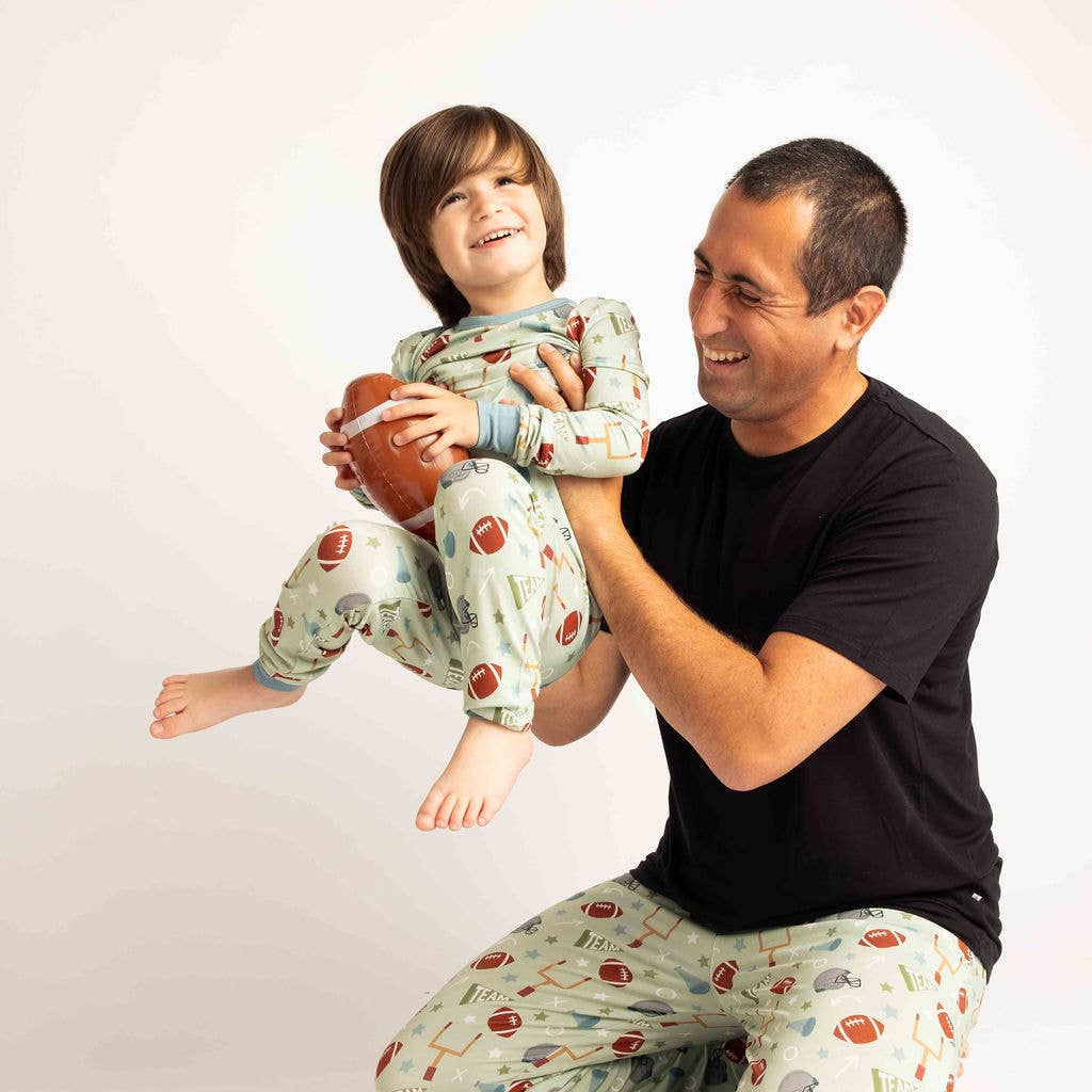 Emerson and Friends - Football Game Day Boys Two-Piece Bamboo Long Sleeve Kids Pajama Pants Set