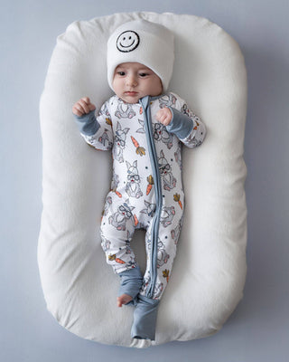 Lucky Panda Kids - Bamboo Easter Baby Zip Romper | Rad Bunny