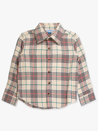 RuffleButts + RuggedButts - Boys Tannen Plaid Long Sleeve Button Down Shirt