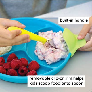 321 Grow - 321 Grow Silicone Easy Scoop & Hold Plate Set- Ocean
