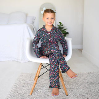 Gigi and Max - Isabelle KIDS RUFFLE LOUNGE SET Bamboo Floral Girls Clothing