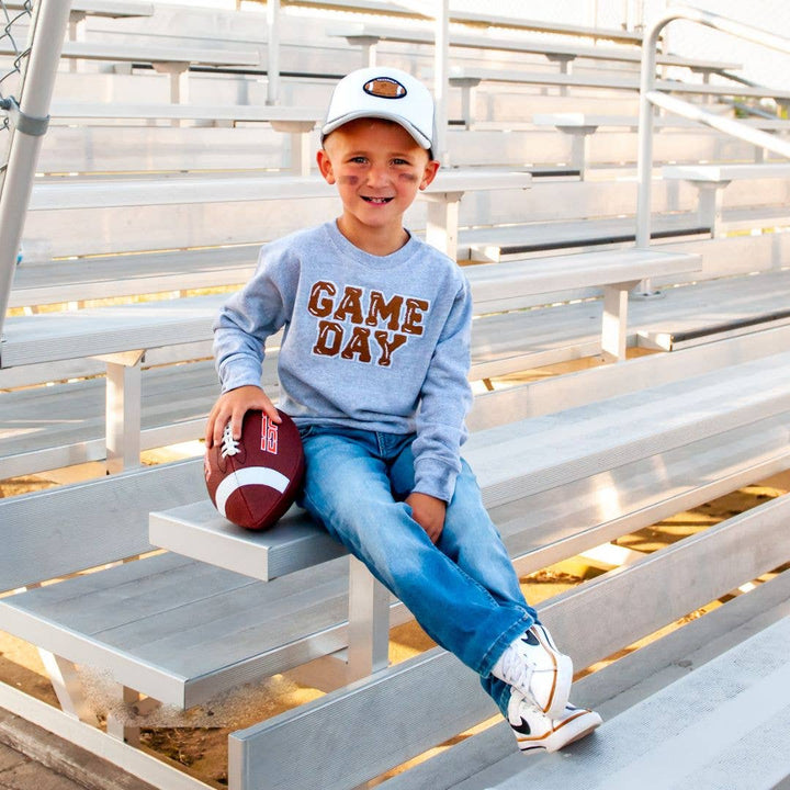 Sweet Wink - Football Patch Trucker Hat - Gray/White - Kids Football Hat