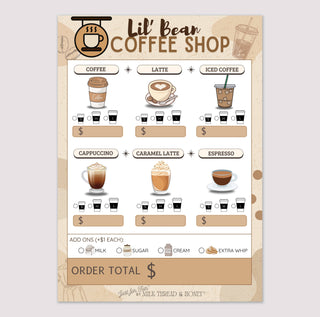 Milk Thread and Honey - Pretend Play Coffee Shop Order Notepad