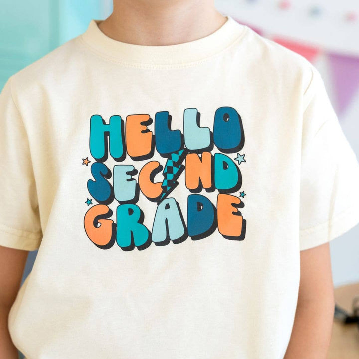 Sweet Wink - Hello Second Grade Short Sleeve T-Shirt -Back to School Kids