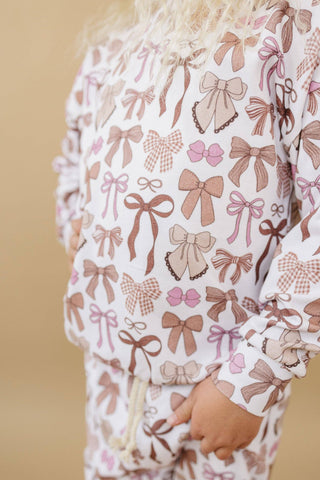 Lucky Panda Kids - Jogger Set | Mocha Bows