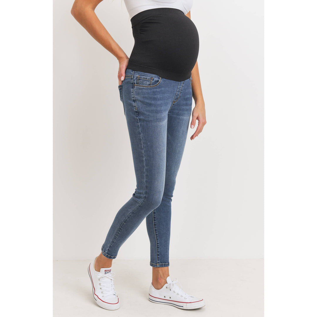 Hello Miz - Stretch Maternity Skinny Jeans With Elastic Belly Band
