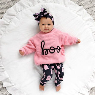 Gigi and Max - Boo Pink SWEATER Halloween Kids Top