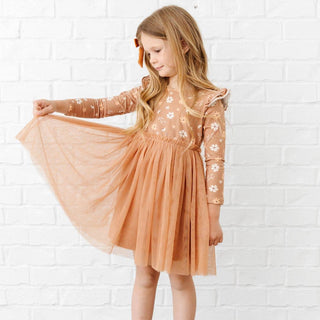 Sweet Wink - Ditsy Fall Floral Long Sleeve Tutu Dress