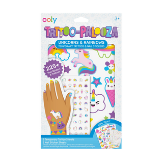 OOLY - Tattoo-Palooza, Tattoos & Nail Stickers - Unicorns & Rainbow