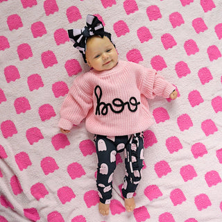 Gigi and Max - Boo Pink SWEATER Halloween Kids Top