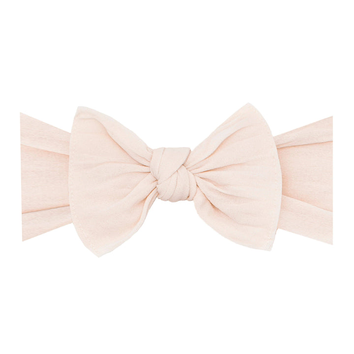 Baby Bling Bows - THE KNOT Soft nylon headband: oatmeal