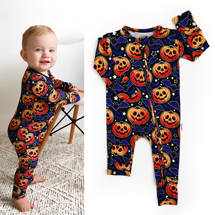 Gigi and Max - Edward Zip Bamboo Glow in the Dark Sleepies Little Halloween