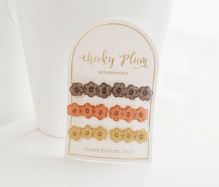Cheeky Plum - Cheeky Plum - Embroidery Hair Clip Set - Autumn Aurora - Classy Rascals Boutique
