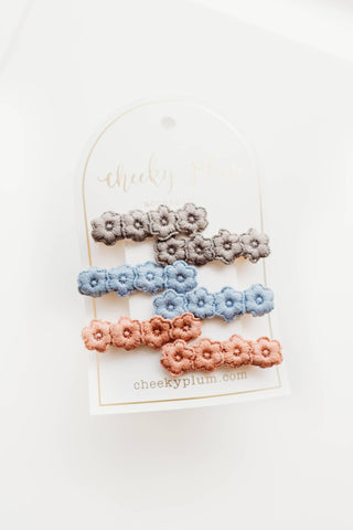 Cheeky Plum - Cheeky Plum - Embroidery Hair Clip Set - Fall Frenzy - Classy Rascals Boutique