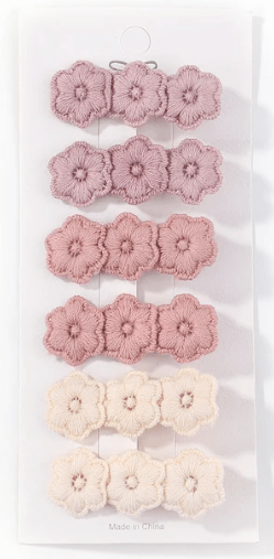 Cheeky Plum - Cheeky Plum - Embroidery Hair Clip Set - Pink Ombre - Classy Rascals Boutique