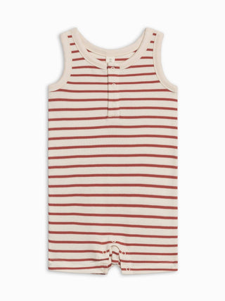 Colored Organics - Colored Organics Nile Romper | Ron Stripe / Barn - Classy Rascals Boutique