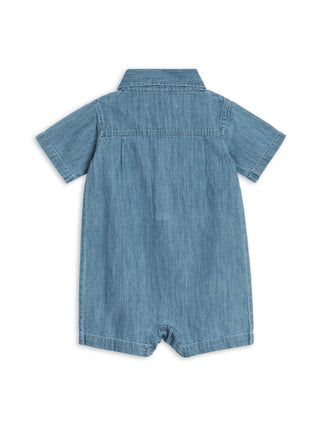 Colored Organics - Colored Organics Ted Chambray Collared Romper | Organic Cotton Baby Boy Romper - Classy Rascals Boutique