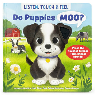 Cottage Door Press - Cottage Door Press - Do Puppies Moo? Listen, Touch & Feel Interactive Board Book - Classy Rascals Boutique