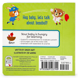 Cottage Door Press - Cottage Door Press - Let's Play Baseball Lift - a - Flap Sports Board Book - Classy Rascals Boutique
