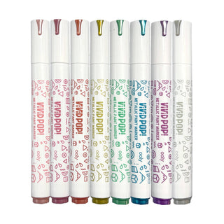 OOLY - Vivid Pop! Water-Based Paint Markers: Metallic (Set of 8)