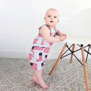 Gigi and Max - George Blue Flag Organic Coastal Coveralls 4th of July