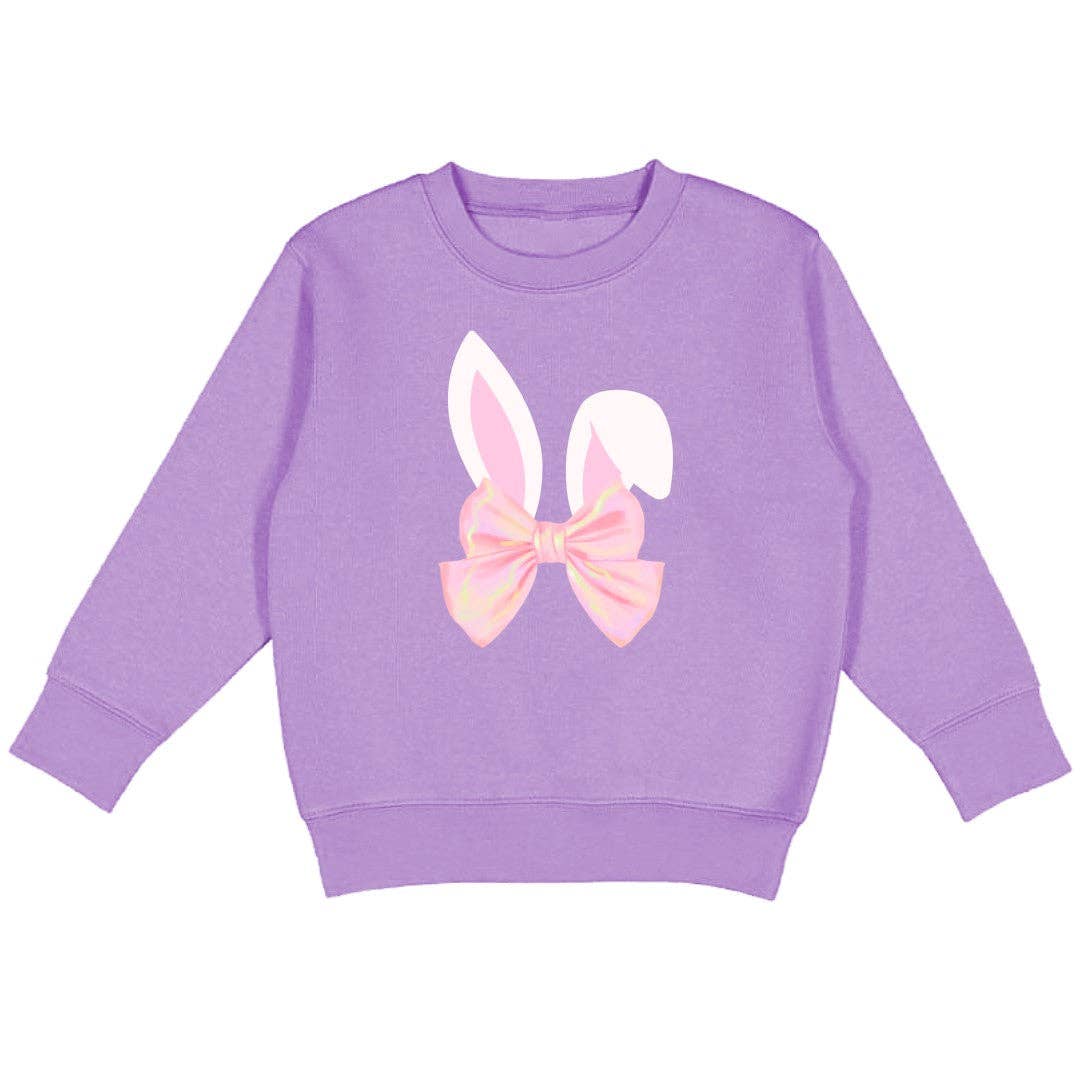 Sweet Wink - Bunny Bow Easter Sweatshirt - Lavender - Girls Clothes