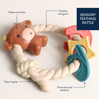Itzy Ritzy - Ritzy Rattle™ Silicone Teether Rattles: Highland Cow