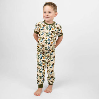 Emerson and Friends - Howdy Western Bamboo Short Sleeve Kids Pajama Pants Set