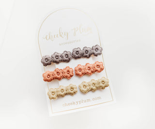 Cheeky Plum - Embroidery Hair Clip Set - Autumn Aurora