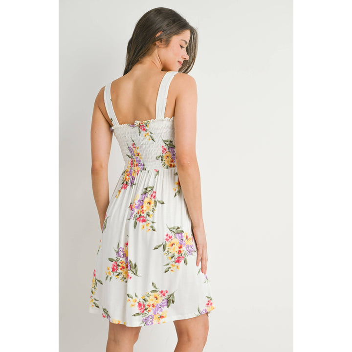 Hello Miz - White Floral Sleeveless Maternity Dress