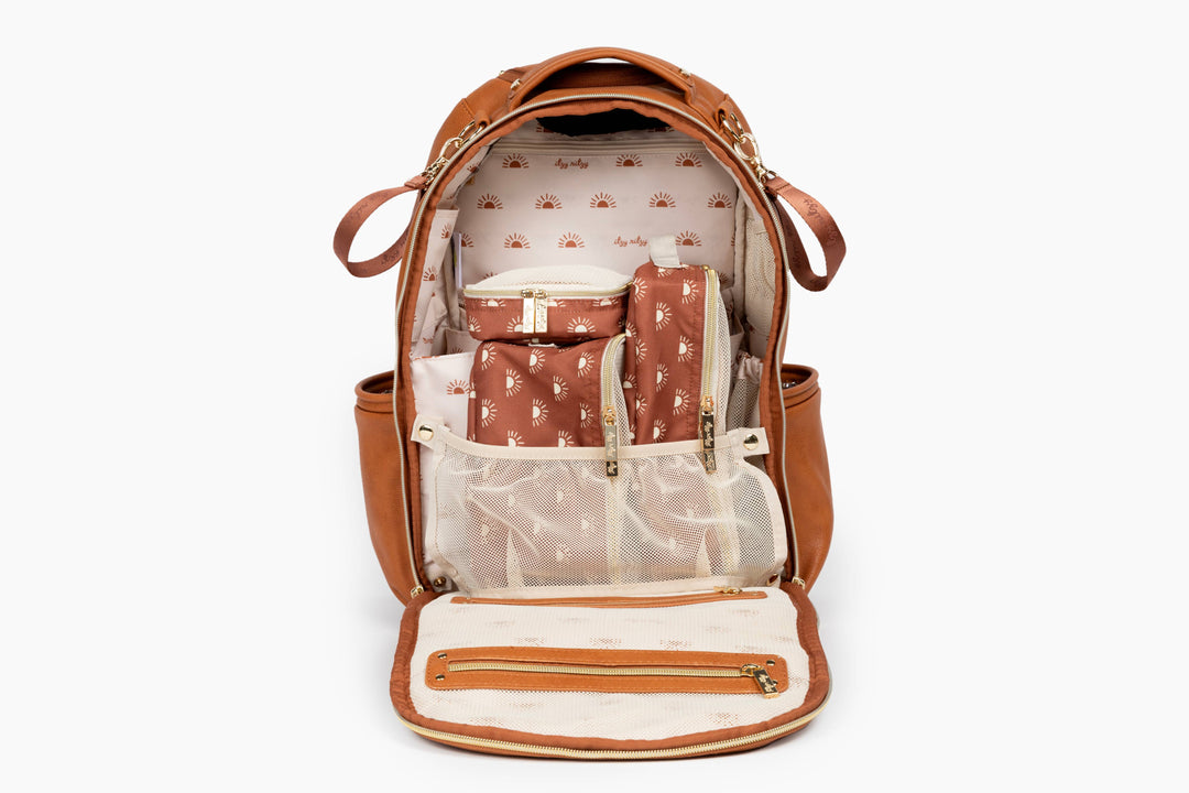 Itzy Ritzy - Cognac Boss Plus™ Backpack Diaper Bag