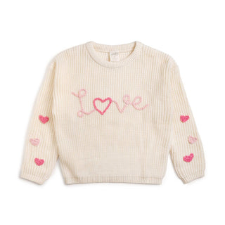 Sweet Wink - Ditsy Love Valentine's Day Knit Sweater - Kids Clothing