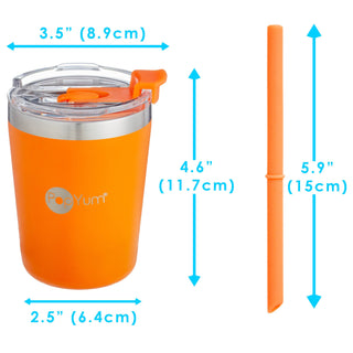 PopYum - PopYum 9oz Insulated Kids’ Cups, 2-Pack, Orange, Blue
